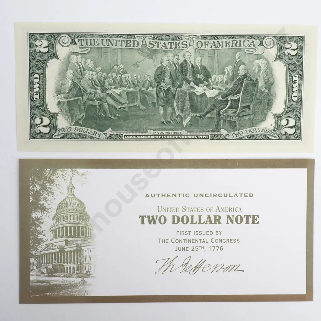 United States of America Two Dollar Note - AUNC in Issue Sleeve Image 1++