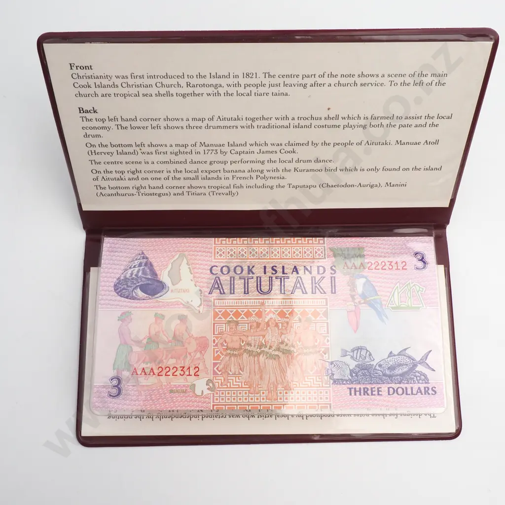 1992 Cook Island Three Dollar Banknote Set Image 1++