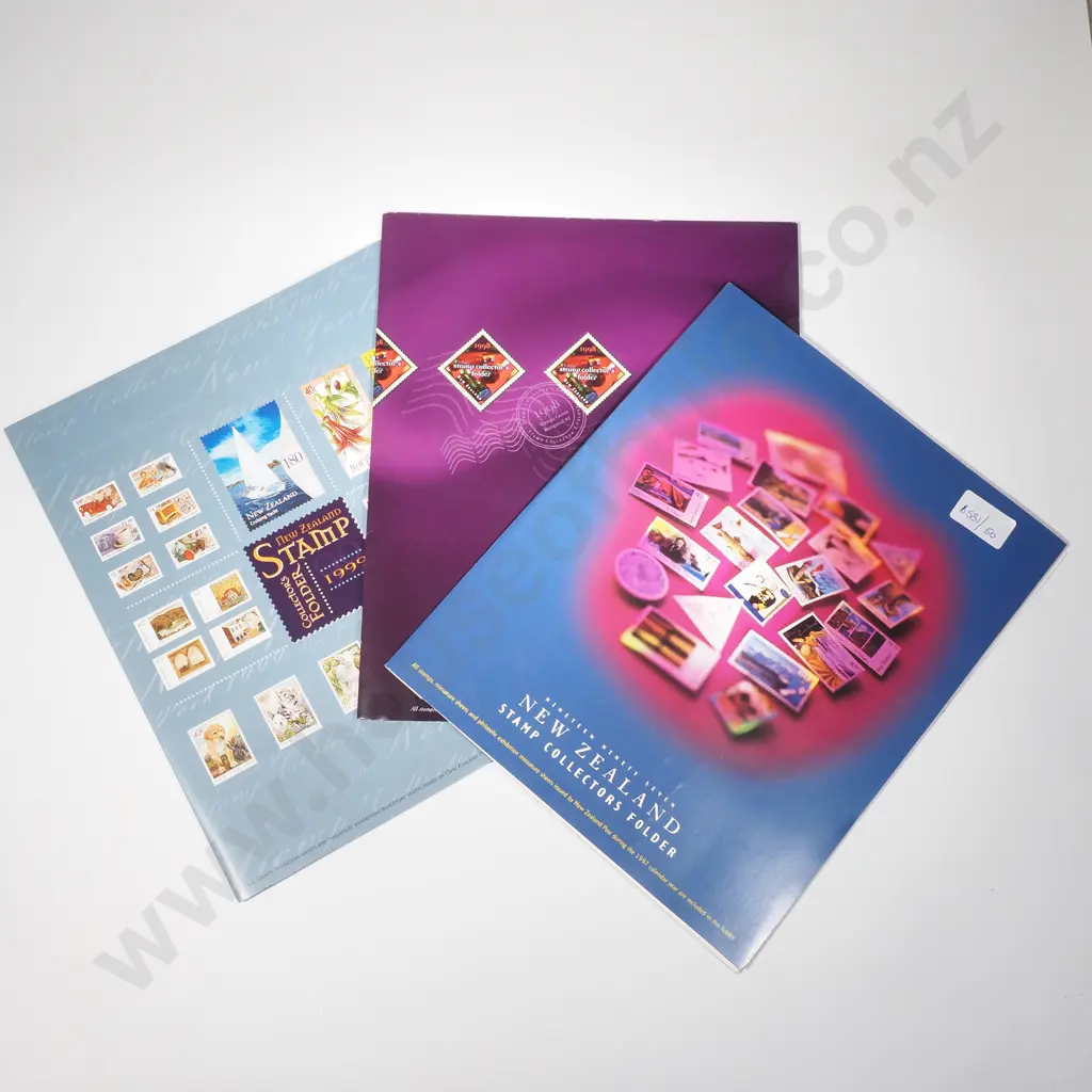 Four New Zealand Stamp Collector's Folders for 1997,1998 & 1999 Image 1++