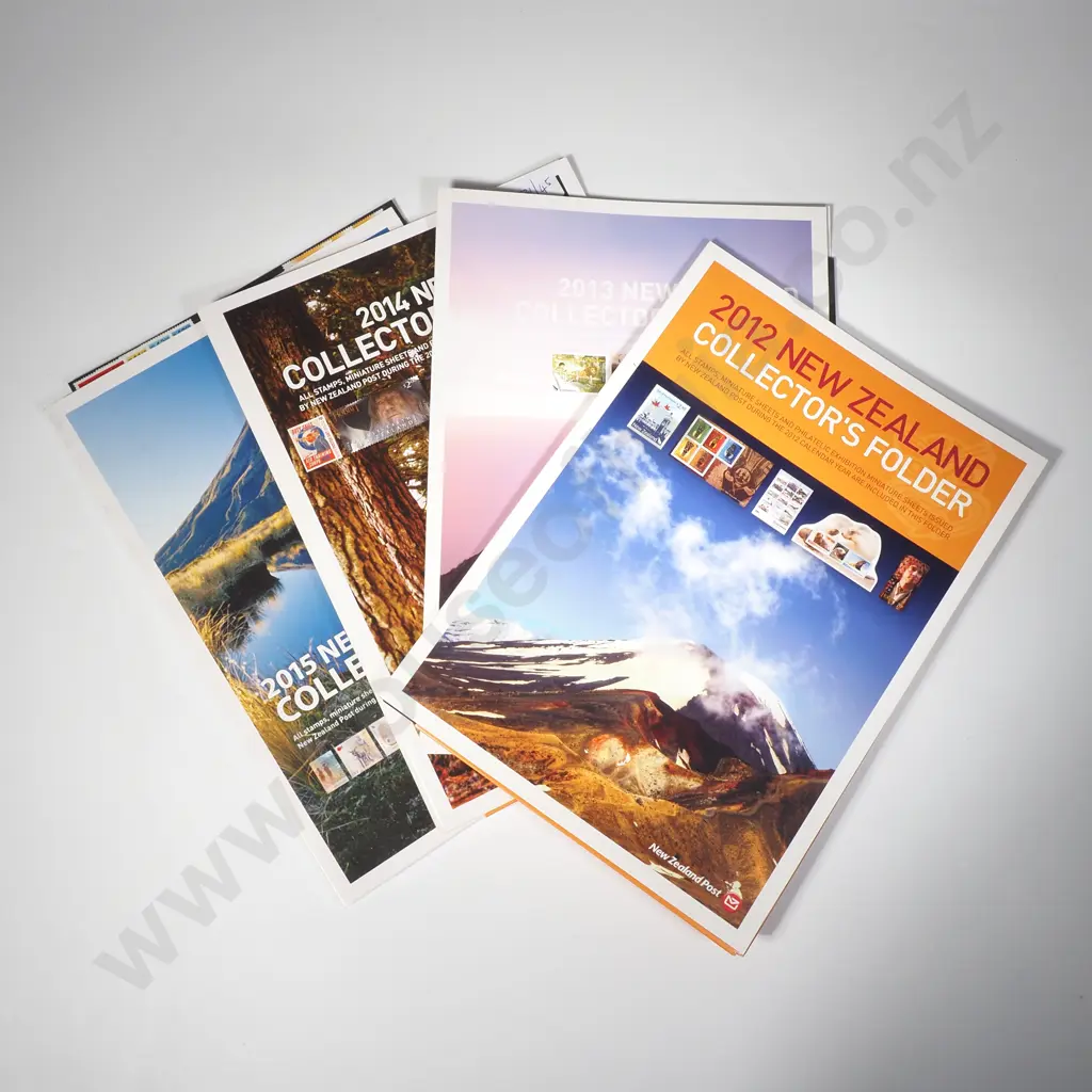 Four New Zealand Stamp Collector's Folders for 2012, 2013, 2014 & 2015 Image 1++