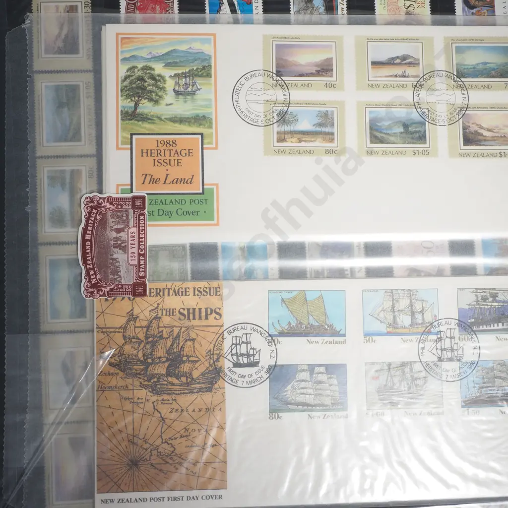 Five New Zealand Annual Stamp Albums incl Two 150 Year Heritage Collection Image 1++