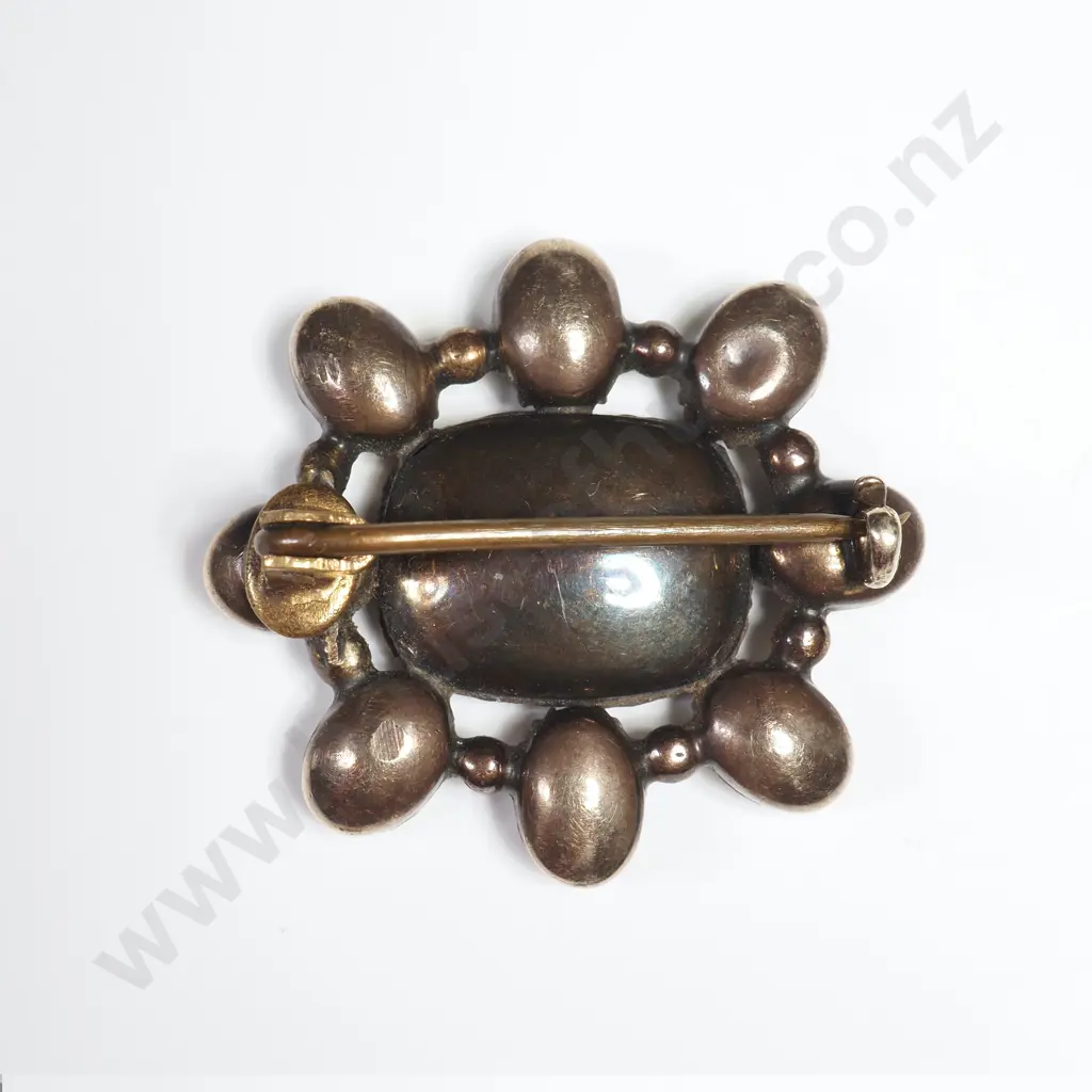 Antique 9ct Gold Clad (XRF Tested) Mourning Brooch Image 1++