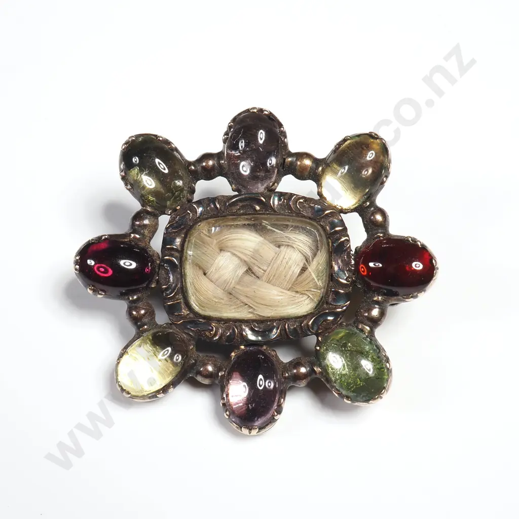 Antique 9ct Gold Clad (XRF Tested) Mourning Brooch Image 1++