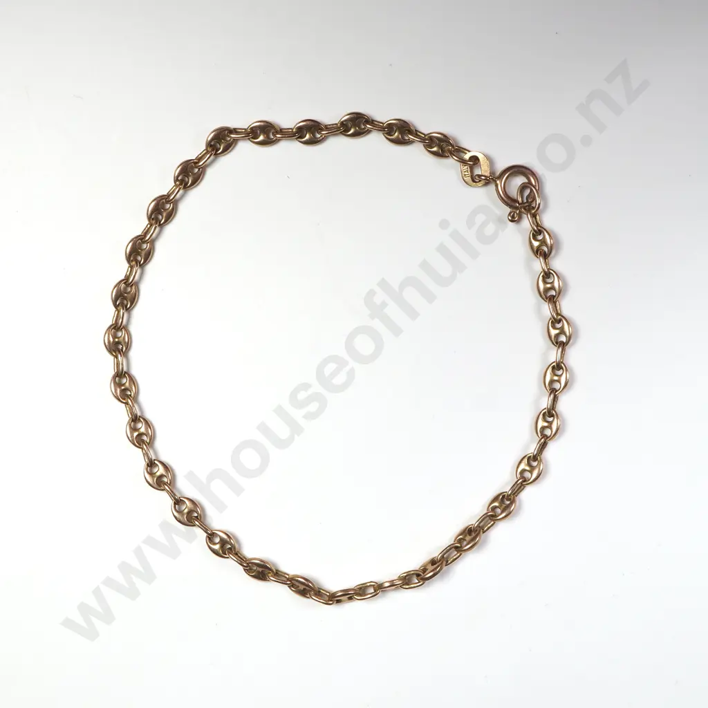 Vintage 9ct Gold Anchor Link Bracelet Image 1++