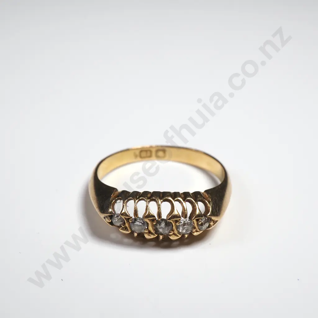 Antique London Bridge Style 18ct Gold Diamond Ring Image 1++