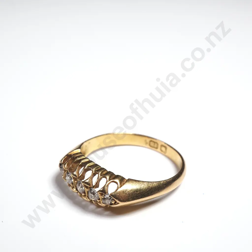 Antique London Bridge Style 18ct Gold Diamond Ring Image 1++