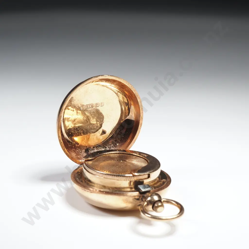 Antique 9ct Gold Sovereign Holder w English Hallmarks Image 1++