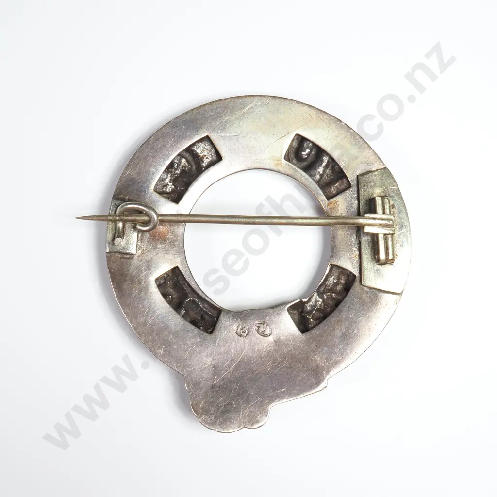Antique Silver DIEU VOUS GARDE (God Keep You) Brooch Image 1++