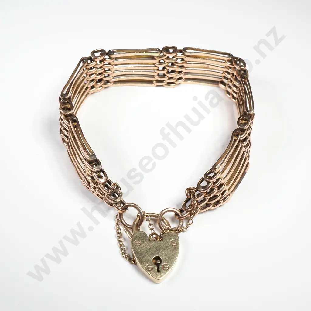 Vintage 9ct Gold Gate Bracelet Image 1++