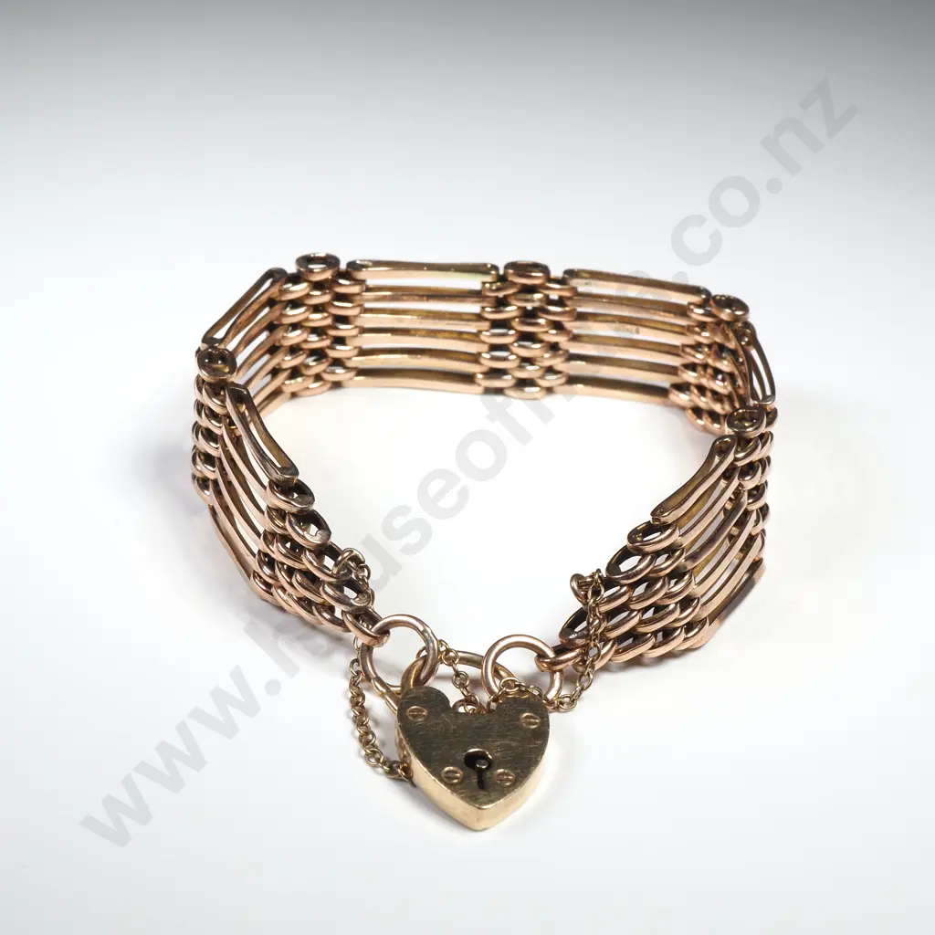 Vintage 9ct Gold Gate Bracelet Image 1++