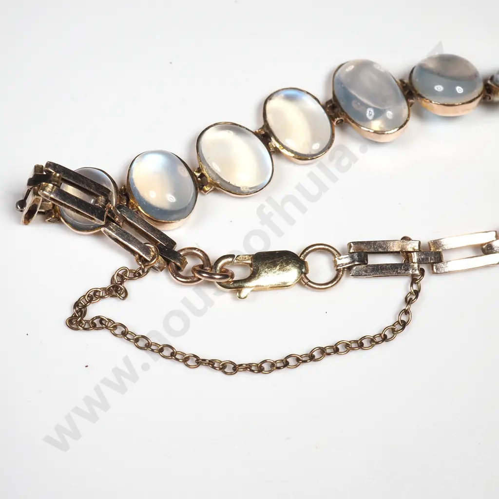 Antique 9ct Gold Moonstone Bracelet Image 1++