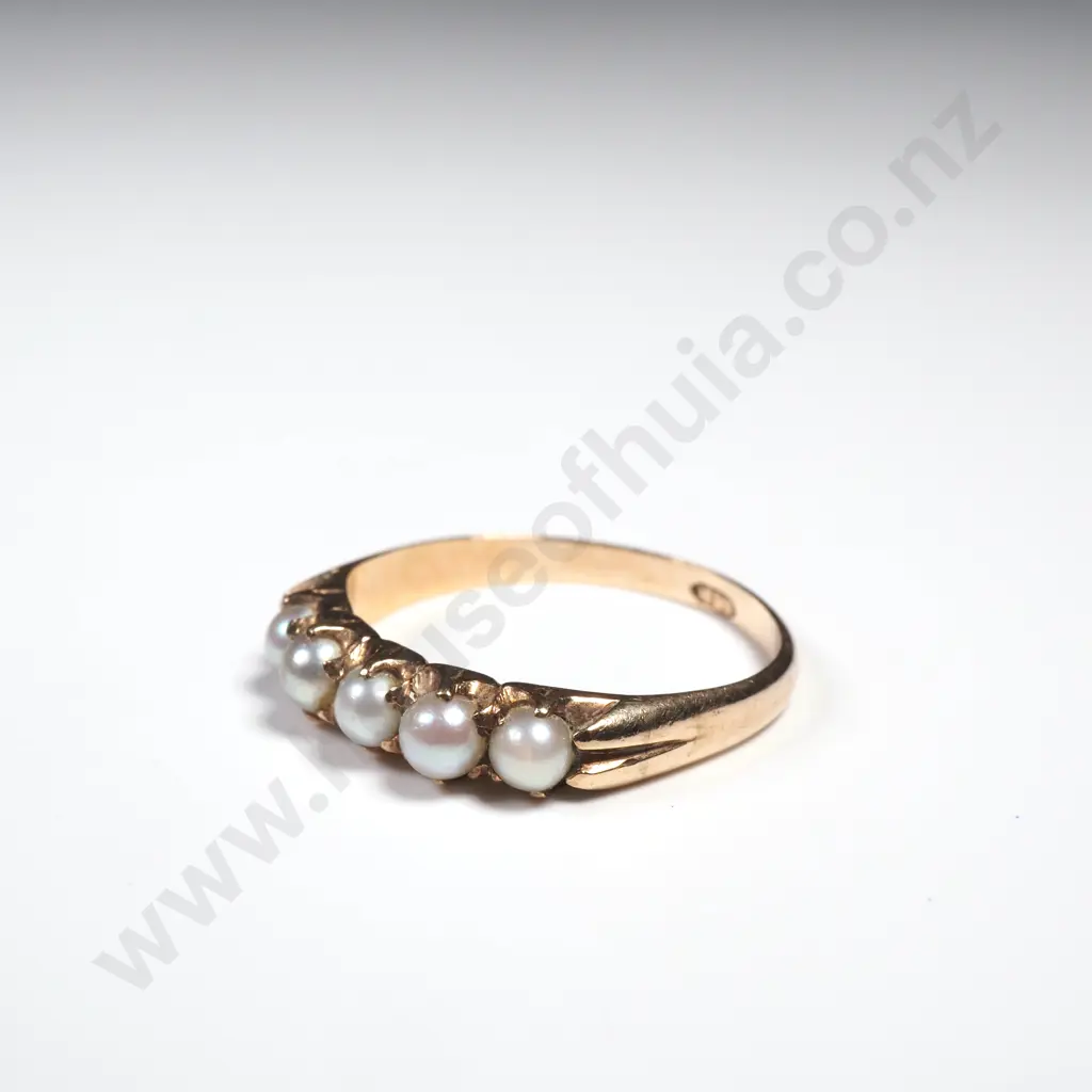 Vintage 14ct Gold Cultured Pearl Ring Image 1++
