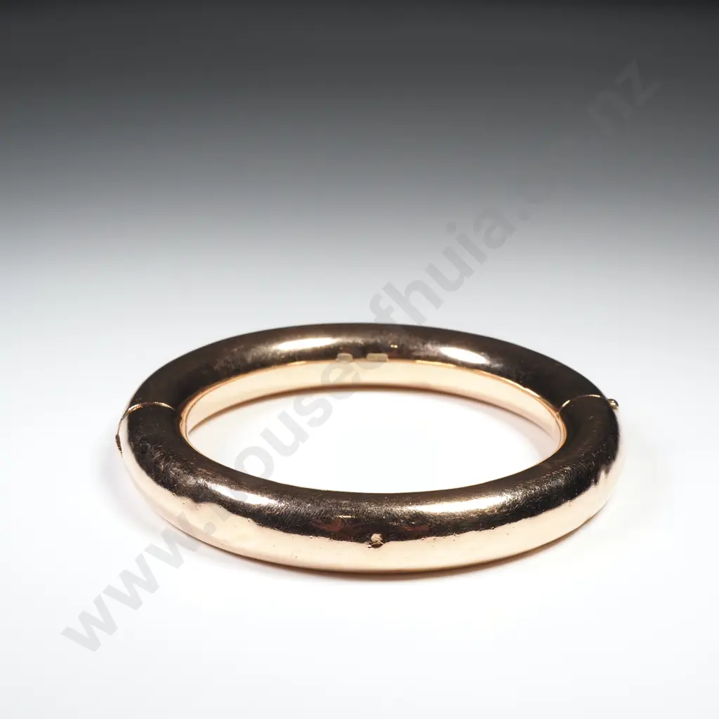 Vintage 9ct Gold Hinged Bangle Image 1++