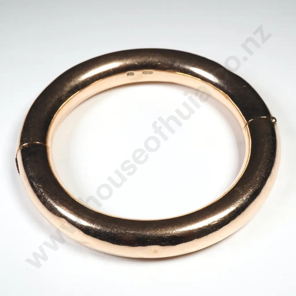 Vintage 9ct Gold Hinged Bangle Image 1++