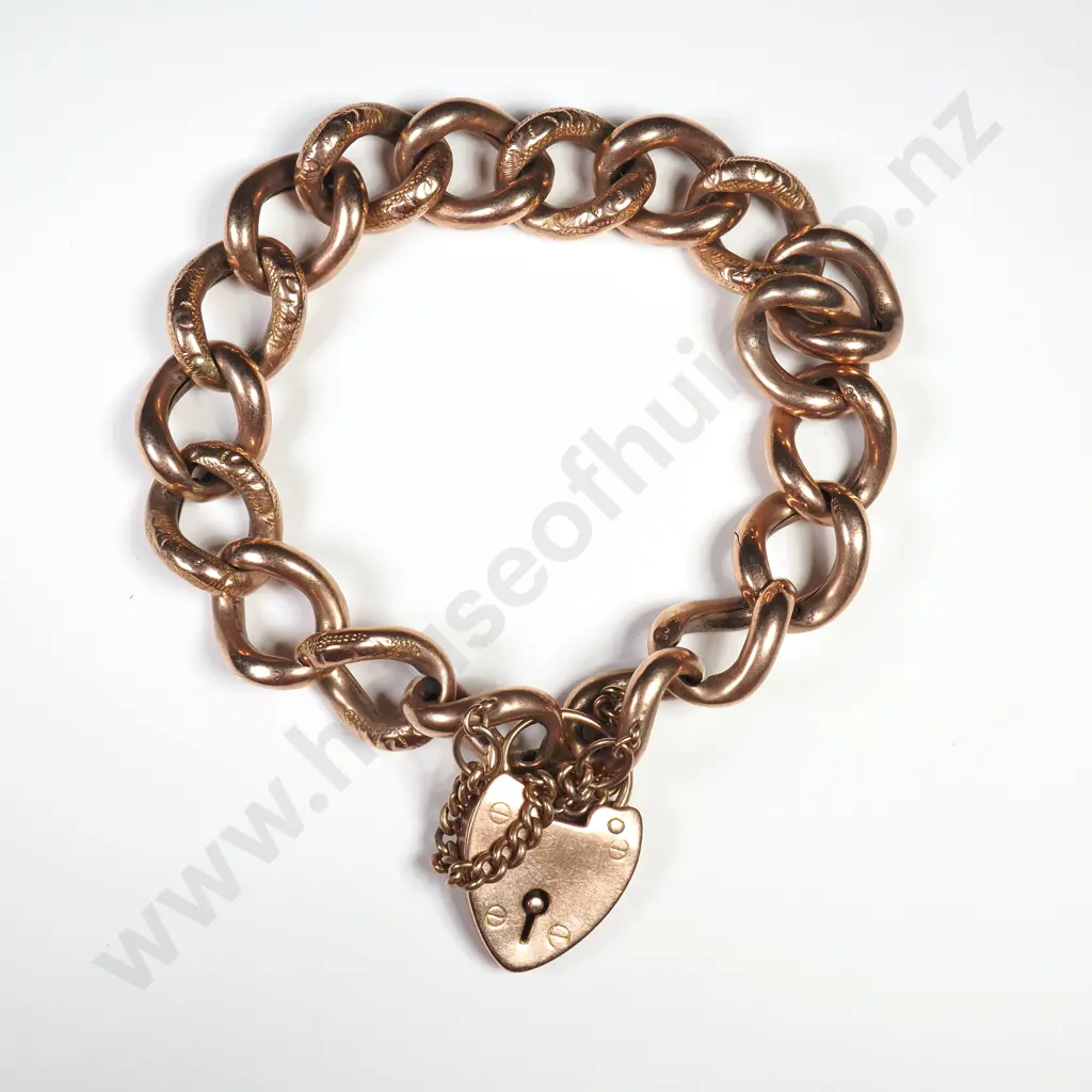 Vintage 9ct Gold Heart Locket Bracelet Image 1++