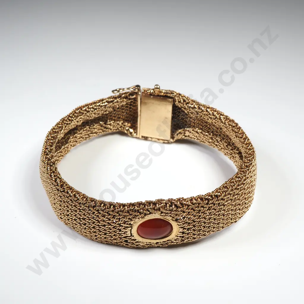 Vintage 14ct Gold Agate Bracelet Image 1++
