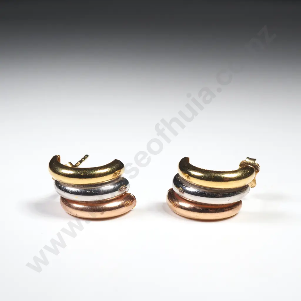 Vintage 9ct Gold Italian Earrings Image 1++