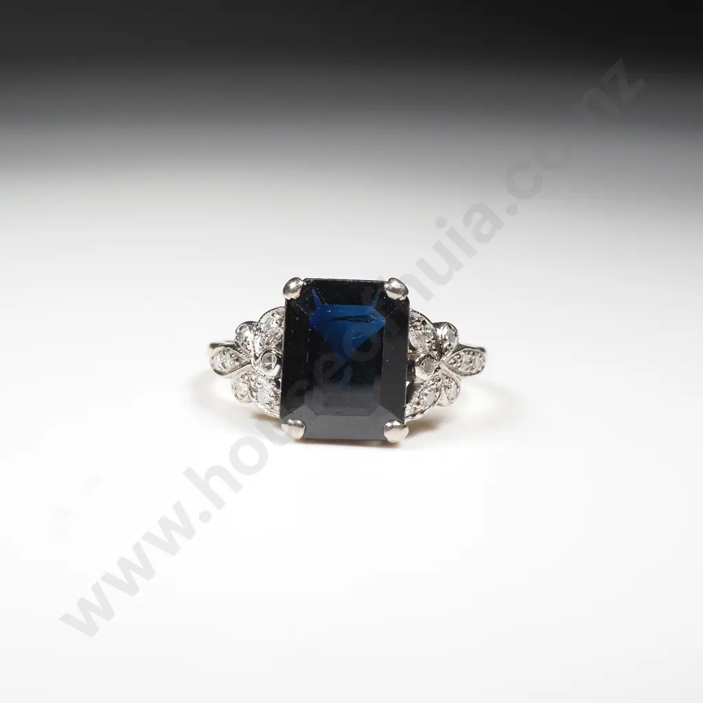 18ct Gold Diamond & Sapphire Ring w Valuation for $8,395 Image 1++