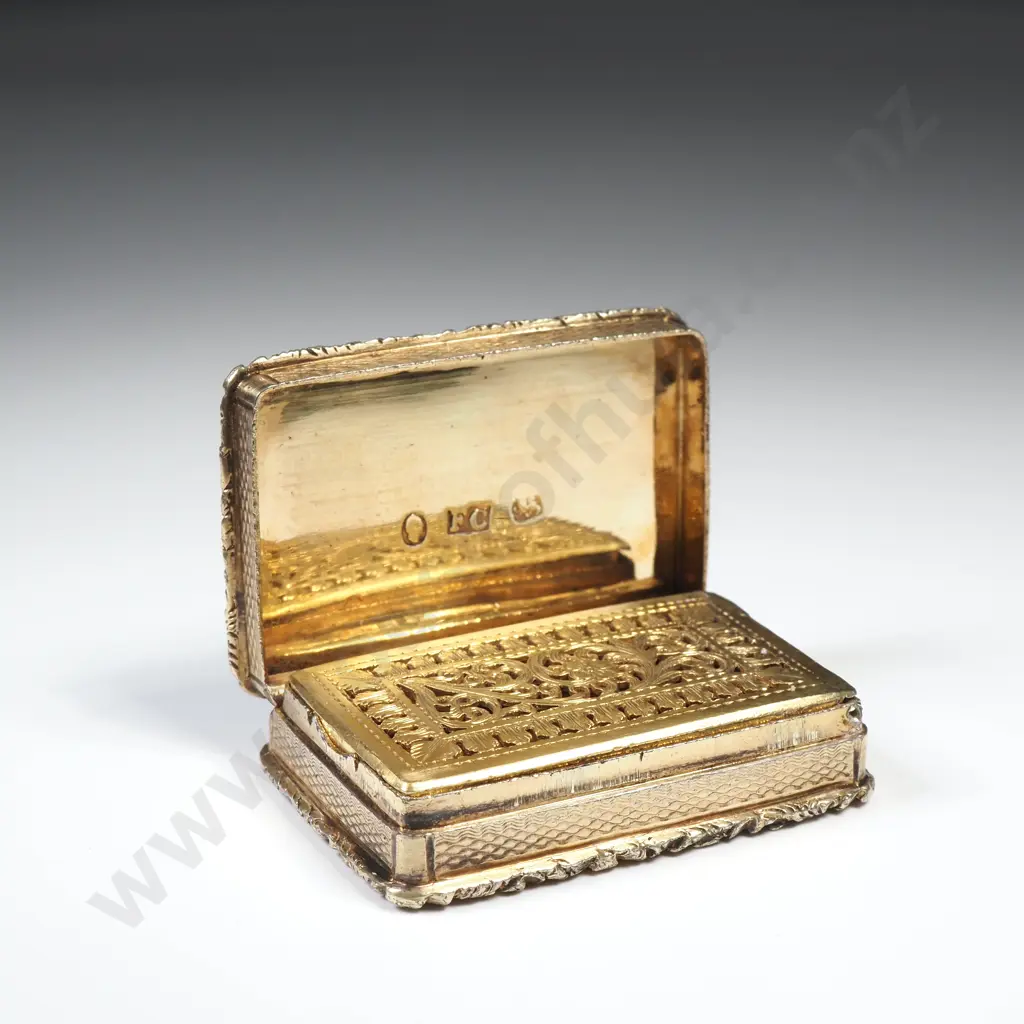 Antique Sterling Silver Gilt Vinaigrette, HM, c.1830, Maker Francis Clark Image 1++