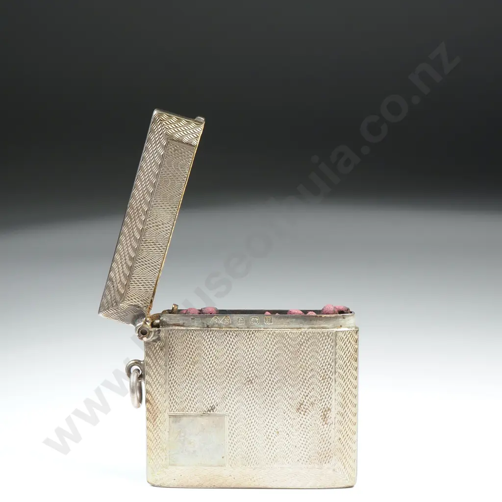 Sterling Silver Engine Turned Vesta Case Image 1++