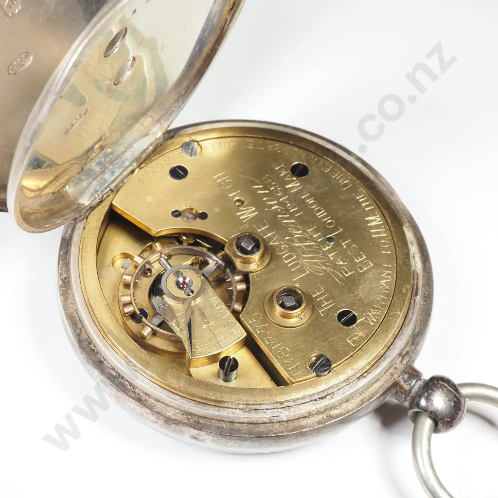 Substantial Sterling Silver Ludgate Benson London Pocket Watch w Key A/F Image 1++