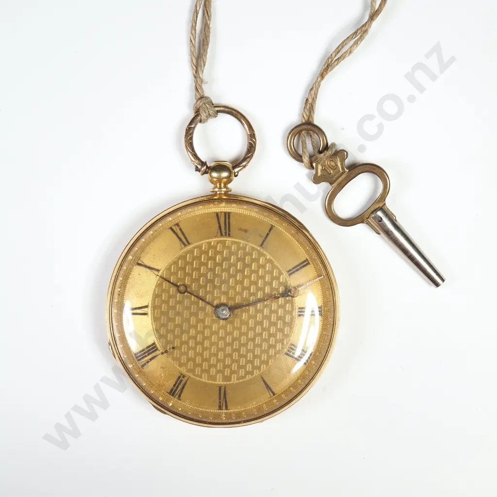18ct Gold Open Faced Pocket Watch A/F Image 1++