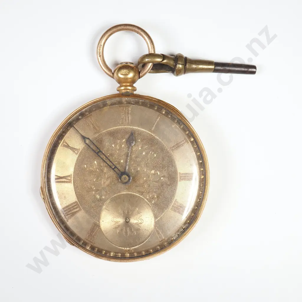 Antique 18ct Gold Open Faced Pocket Watch Image 1++