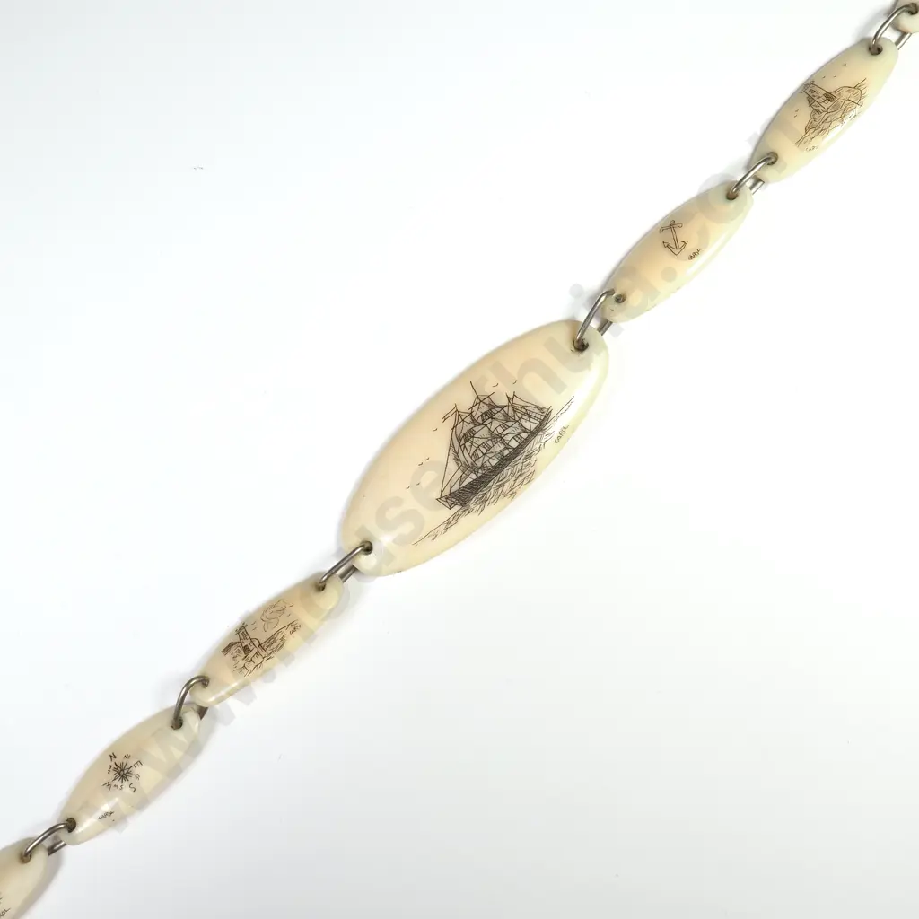 Scrimshaw Bracelet w Ship Designs Image 1++