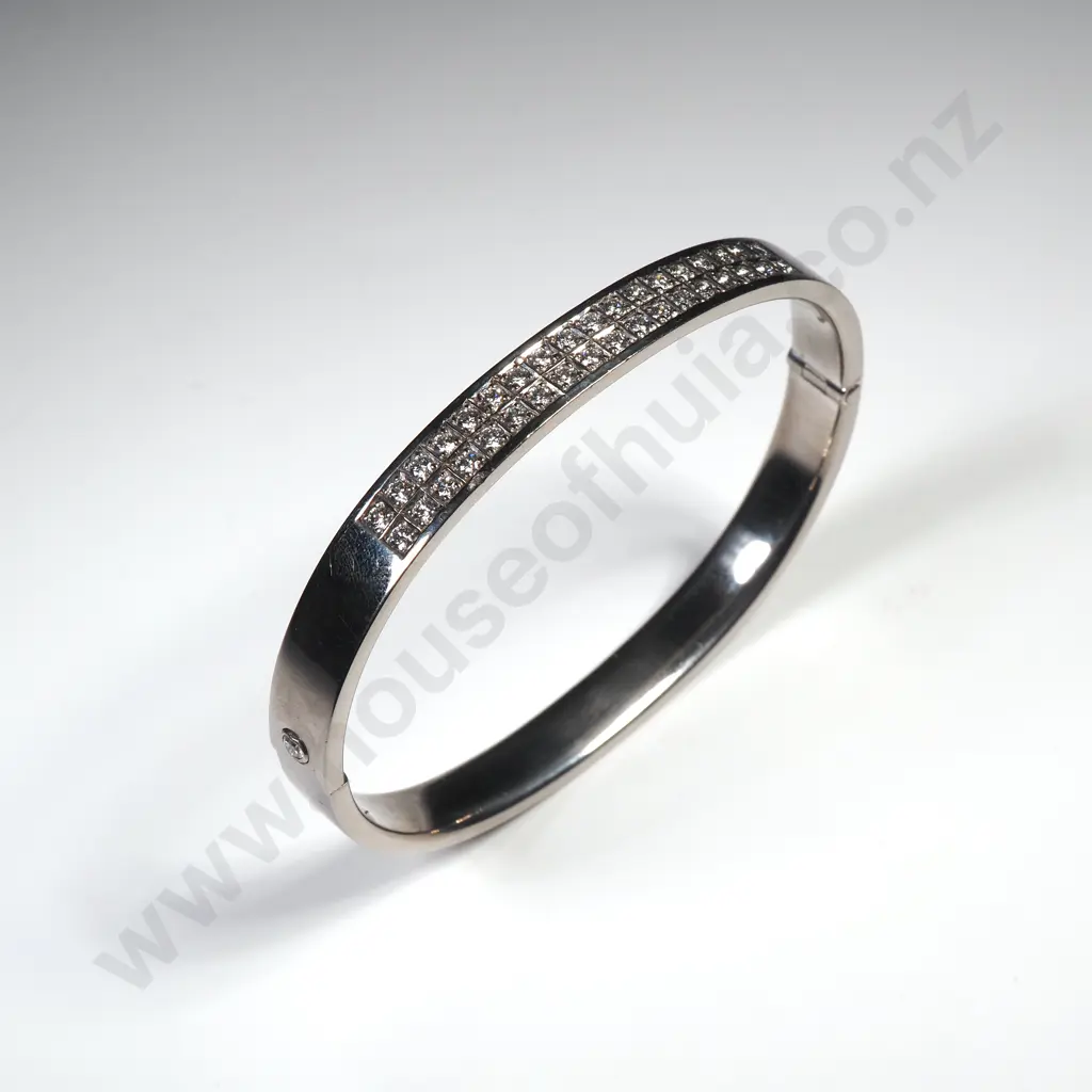 18ct White Gold Diamond Bracelet w Valuation for $28,300.00 Image 1++