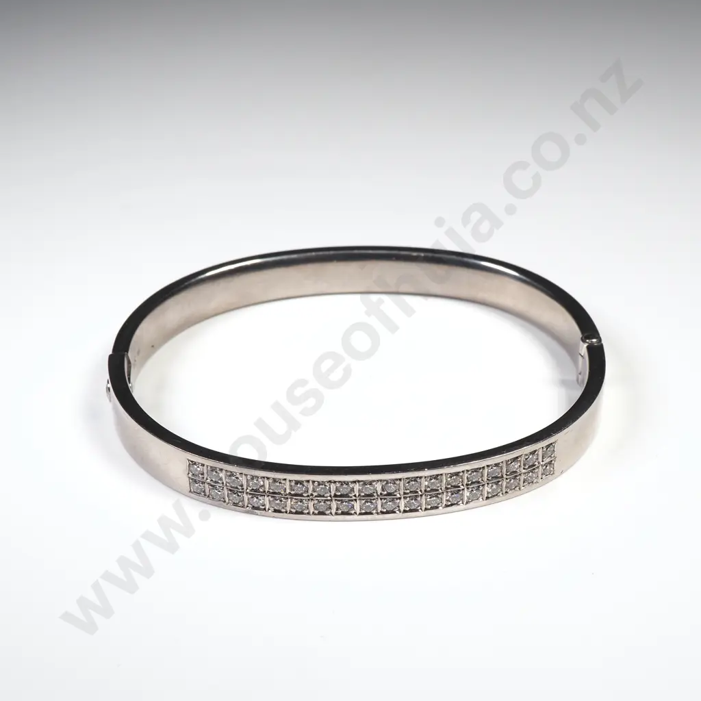 18ct White Gold Diamond Bracelet w Valuation for $28,300.00 Image 1++