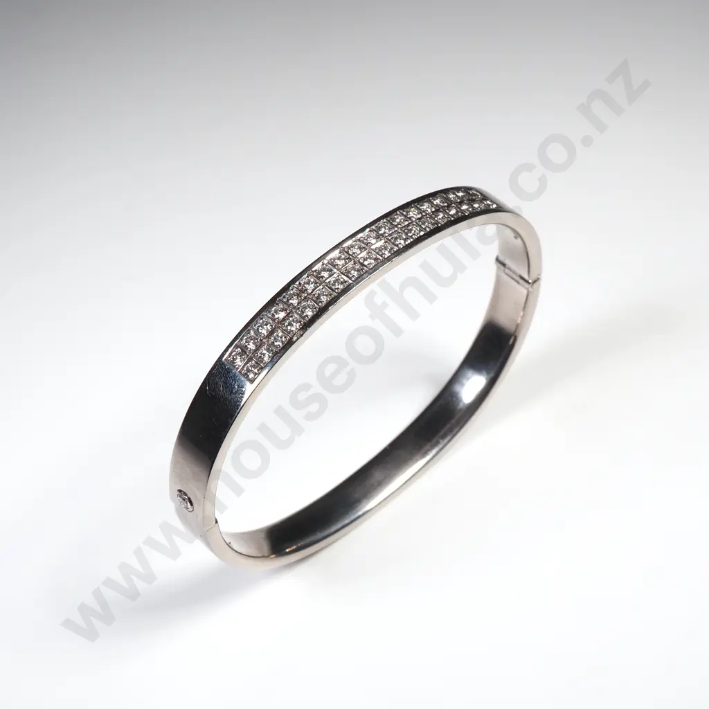 18ct White Gold Diamond Bracelet w Valuation for $28,300.00 Image 1++
