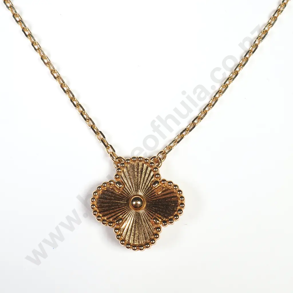 18ct Gold Van Cleef & Arpels Style Pendant Necklace Image 1++