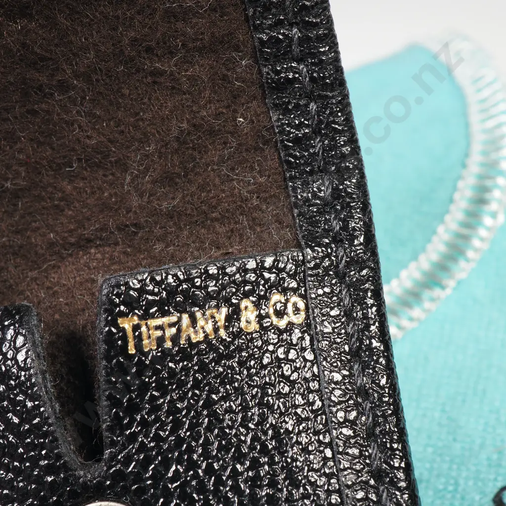 Vintage Sterling Silver Tiffany & Co Golf Ball Marker in Original Leather Inner & Outer Case Image 1++