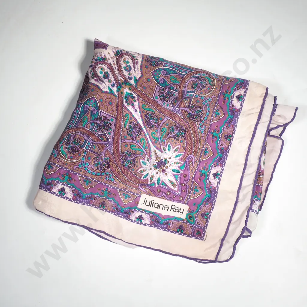 Juliana Rey Paisley Silk Scarf Image 1++