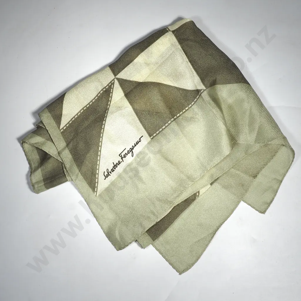 Salvatore Ferragamo 100% Silk Scarf Image 1++