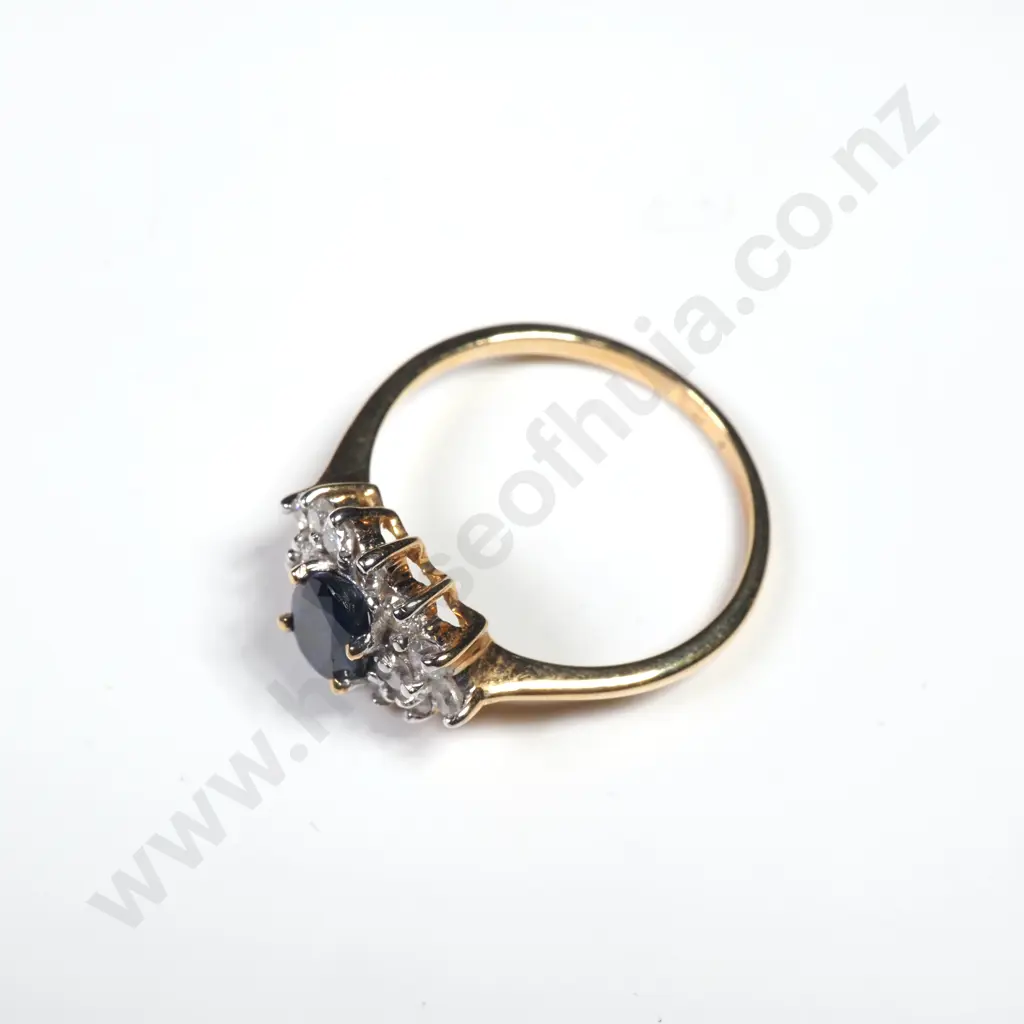 14ct Gold Diamond & Sapphire Ring w Valuation for $2,400.00 Image 1++