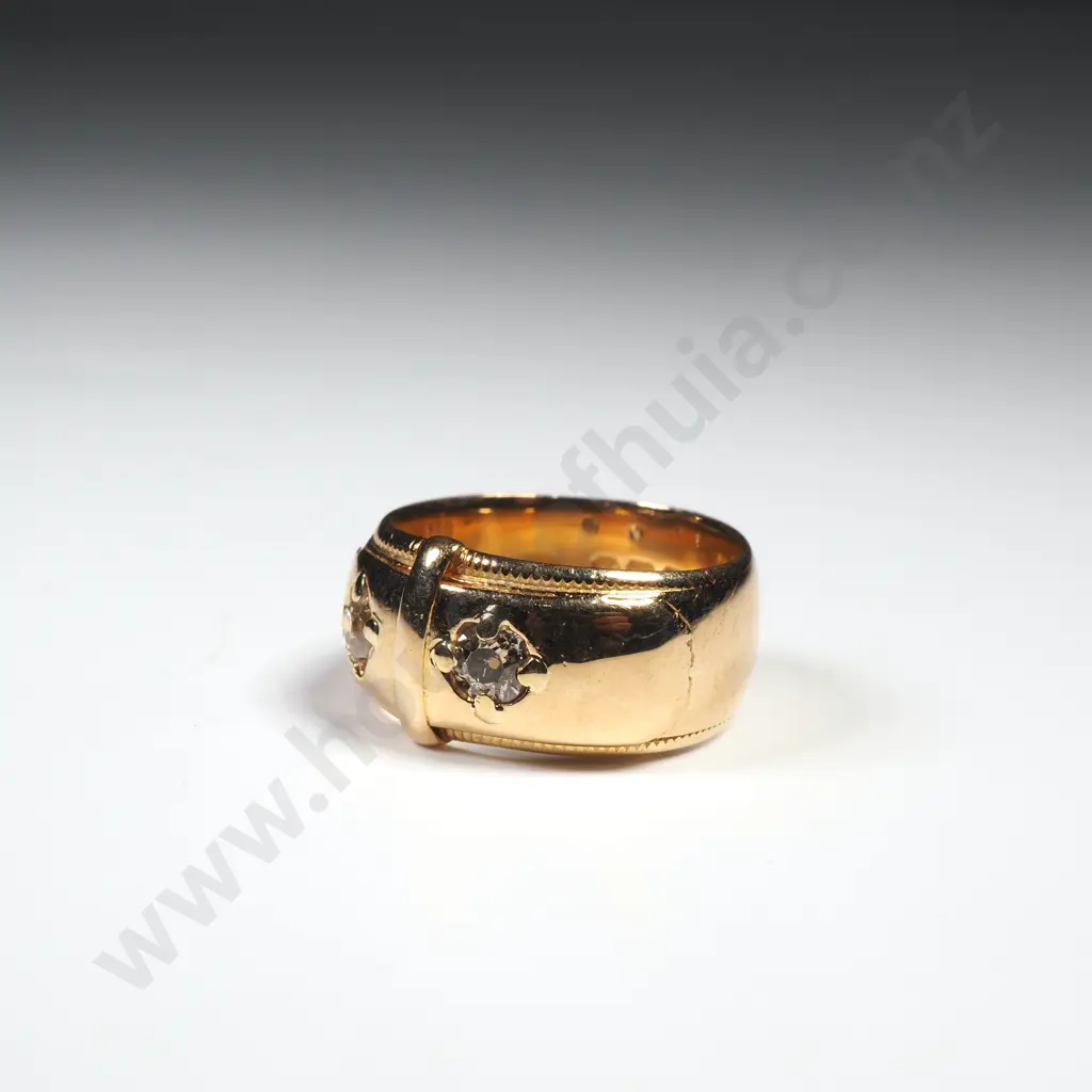 Antique 18ct Gold Two Diamond Ring, HM London 1901 Image 1++