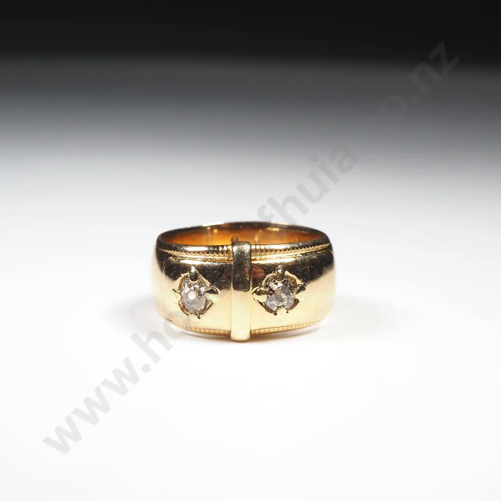 Antique 18ct Gold Two Diamond Ring, HM London 1901 Image 1++