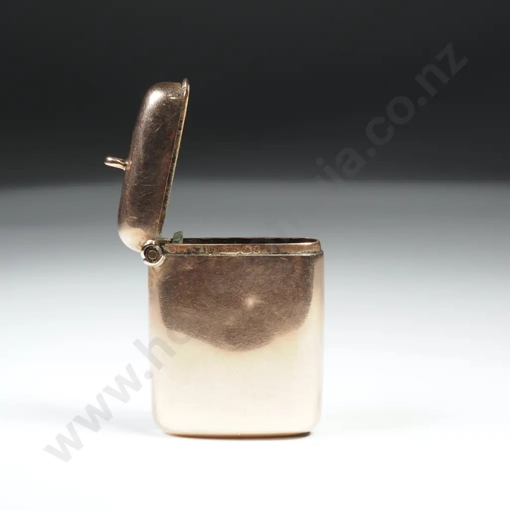 Antique 9ct Gold Vesta Case w English Hallmarks Image 1++