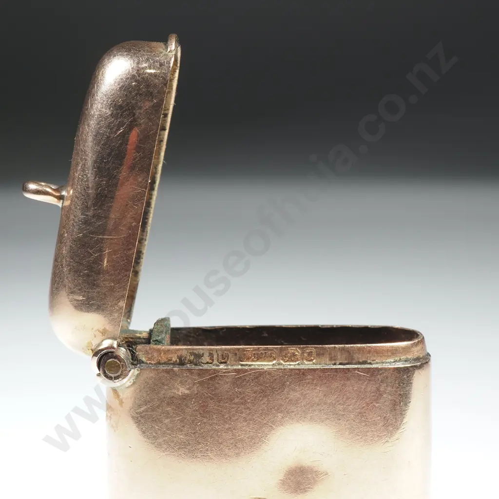 Antique 9ct Gold Vesta Case w English Hallmarks Image 1++