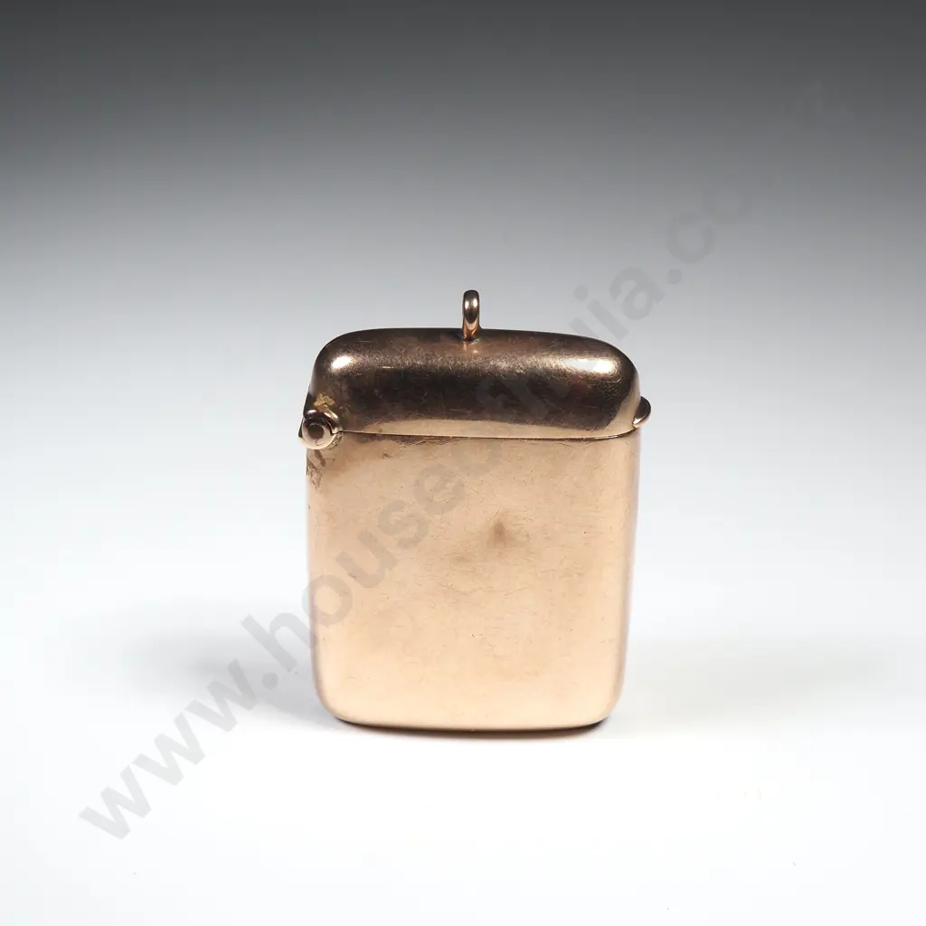 Antique 9ct Gold Vesta Case w English Hallmarks Image 1++