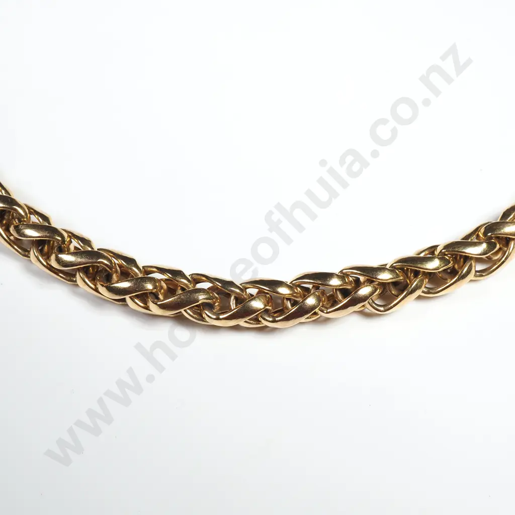 Italian 9ct Gold Wheatlink Necklace - Impressive Image 1++