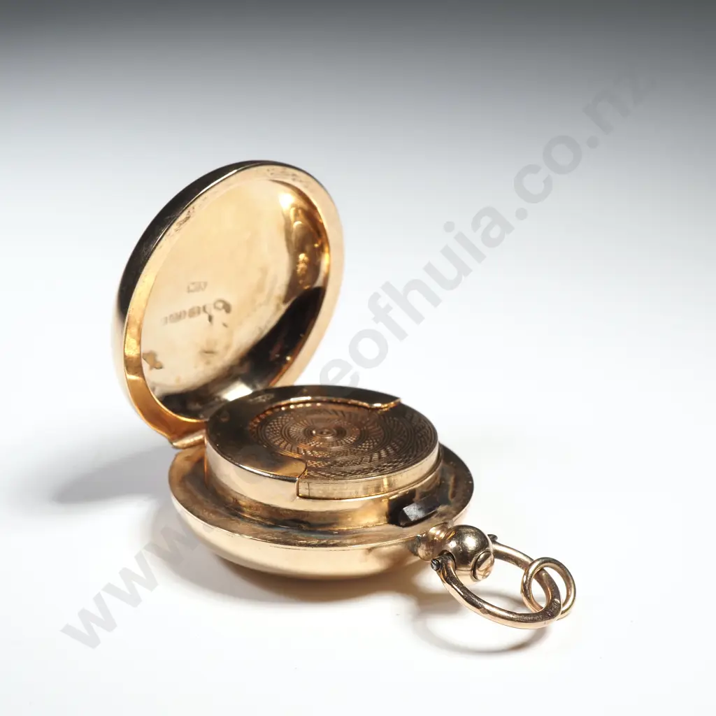 Vintage 9ct Gold Sovereign Case w English Hallmarks Image 1++