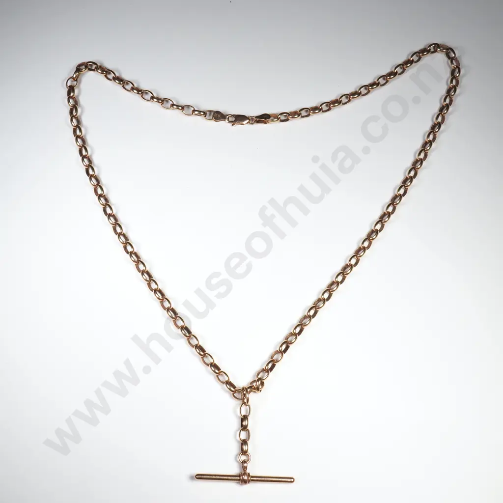 9ct Gold Belcher Link Fob Chain Image 1++