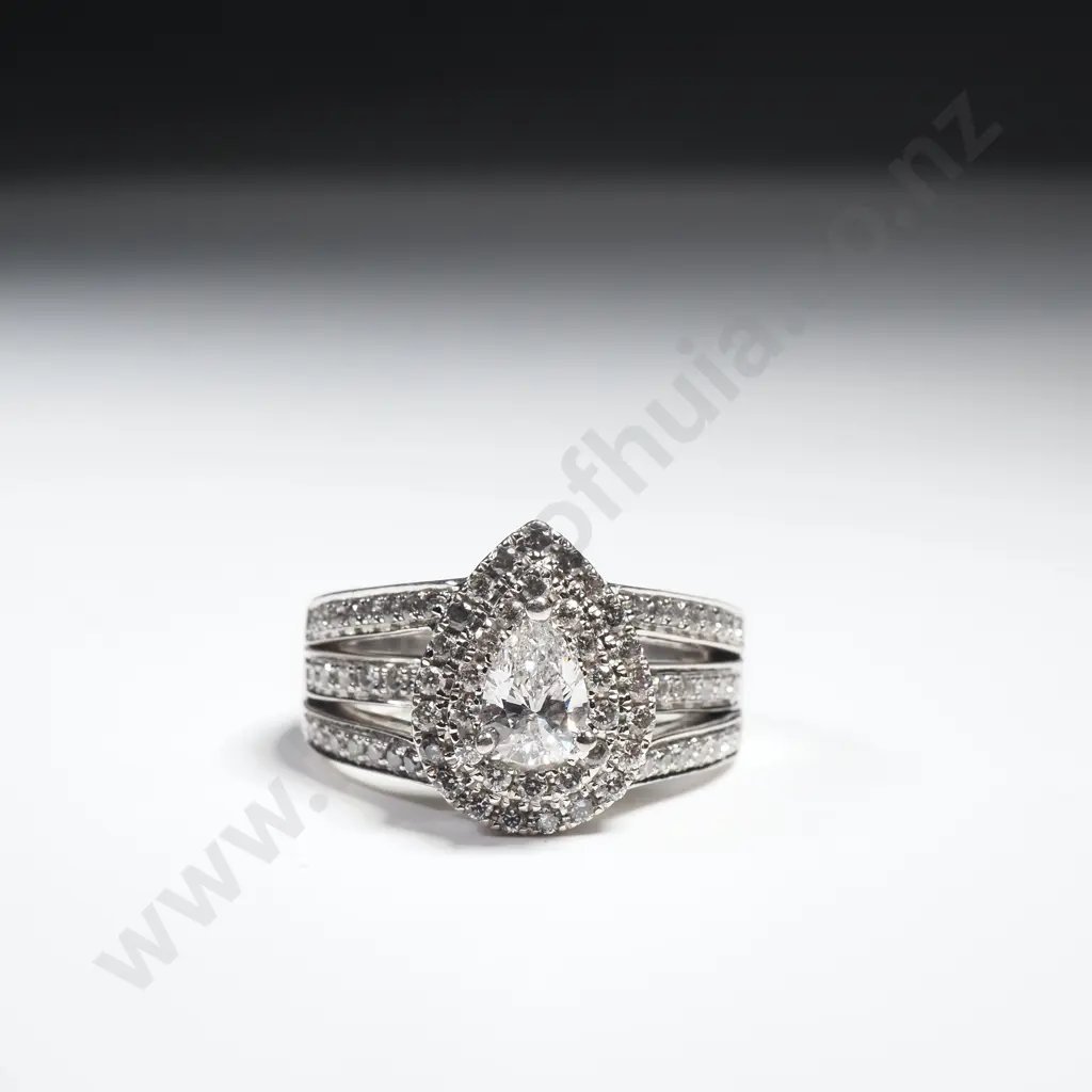 14ct White Gold Diamond Ring w Valuation for $8,125.00 Image 1++
