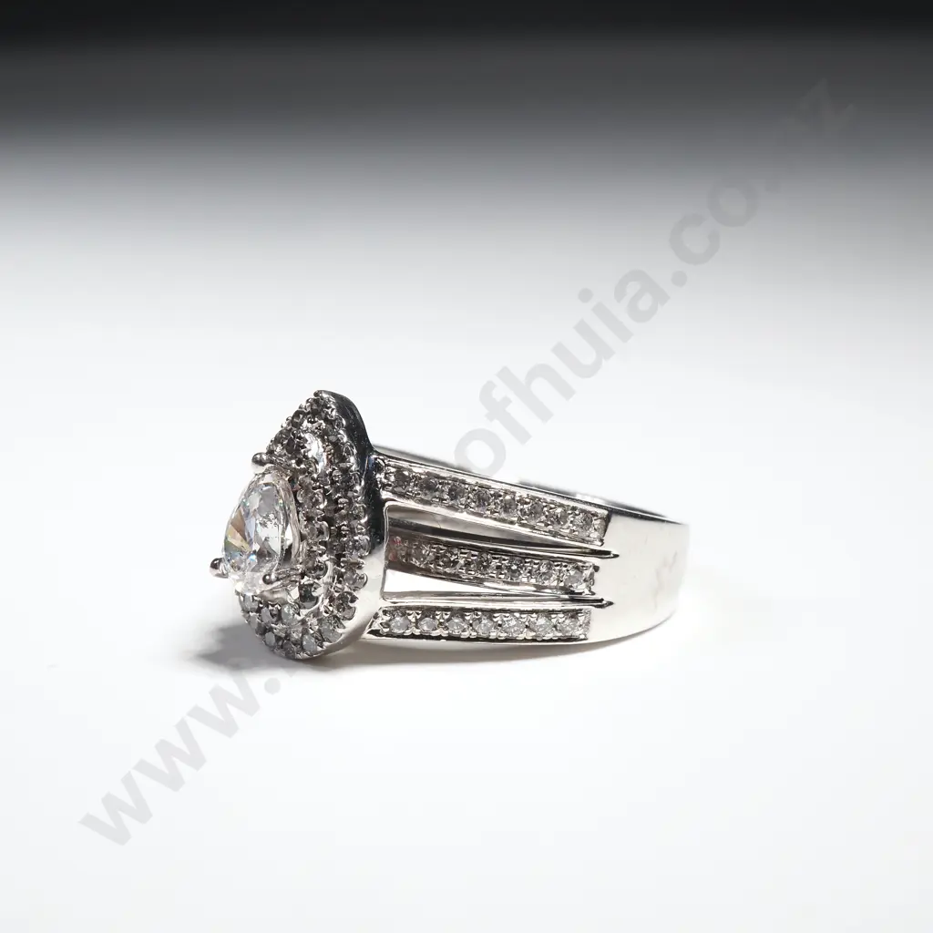 14ct White Gold Diamond Ring w Valuation for $8,125.00 Image 1++