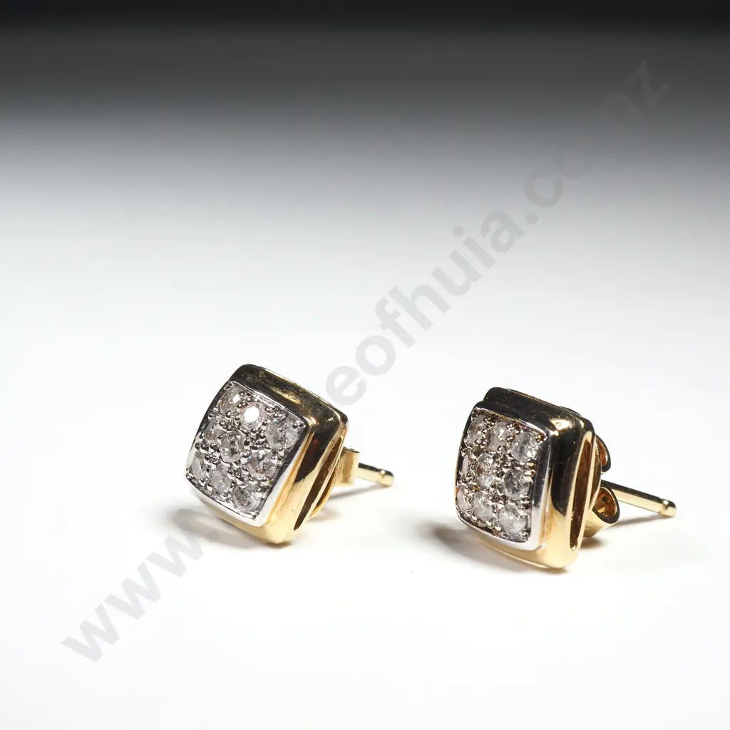 Stunning 14ct Yellow Gold & Diamond Earrings w Valuation for $3,000.00 Image 1++