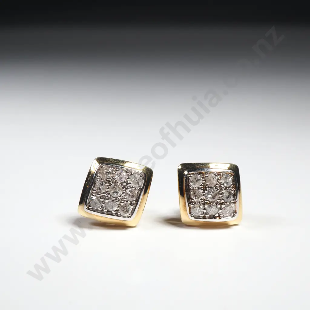 Stunning 14ct Yellow Gold & Diamond Earrings w Valuation for $3,000.00 Image 1++