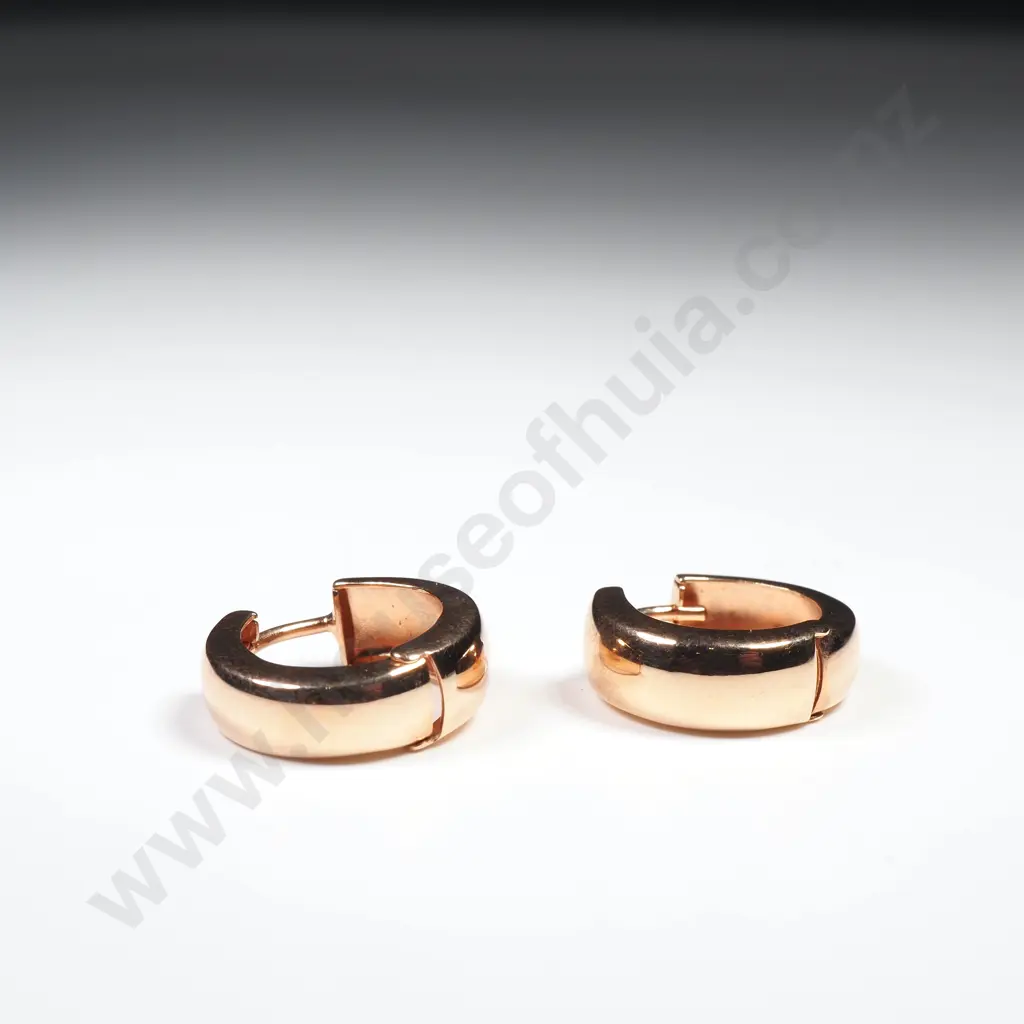 9ct Rose Gold Huggie Earrings Image 1++