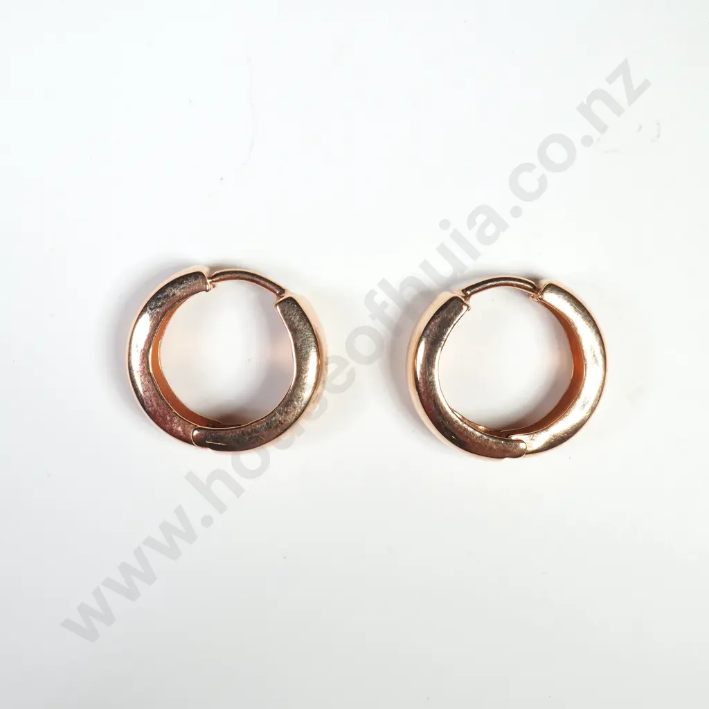 9ct Rose Gold Huggie Earrings Image 1++